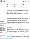 Cover page: The signaling lipid sphingosine 1-phosphate regulates mechanical pain