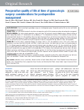 Cover page: Preoperative quality of life at time of gynecologic surgery: considerations for postoperative management.