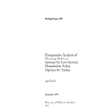 Cover page: Comparative Analysis of Housing Delivery Systems for Low-Income Households: Policy Options for Turkey