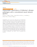 Cover page: Interpretable classification of Alzheimer’s disease pathologies with a convolutional neural network pipeline