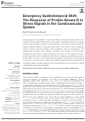 Cover page: Emergency Spatiotemporal Shift: The Response of Protein Kinase D to Stress Signals in the Cardiovascular System