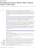 Cover page: Providing Low-Income Women With a Manual Pump: A Pilot Study