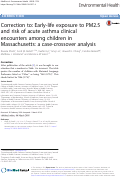 Cover page: Correction to: Early-life exposure to PM2.5 and risk of acute asthma clinical encounters among children in Massachusetts: a case-crossover analysis