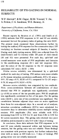 Cover page: RELIABILITY OF P50 GATING IN NORMAL SUBJECTS