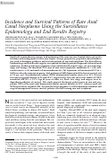 Cover page: Incidence and Survival Patterns of Rare Anal Canal Neoplasms Using the Surveillance Epidemiology and End Results Registry