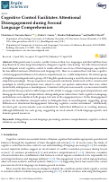 Cover page: Cognitive Control Facilitates Attentional Disengagement during Second Language Comprehension.