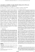 Cover page: Atmospheric variability of methyl chloride during the last 300 years from an Antarctic ice core and firn air