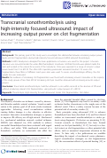 Cover page: Transcranial sonothrombolysis using high-intensity focused ultrasound: impact of increasing output power on clot fragmentation