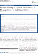 Cover page: Routine mapping of Fusarium wilt resistance in BC1 populations of Arabidopsis thaliana