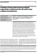 Cover page: A family of dual-anion-based sodium superionic conductors for all-solid-state sodium-ion batteries