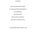 Cover page: How psychological bias shapes accounting and financial regulation