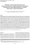 Cover page: Alterations of Parenchymal Microstructure, Neuronal Connectivity, and Cerebrovascular Resistance at Adolescence after Mild-to-Moderate Traumatic Brain Injury in Early Development