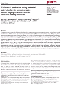 Cover page: Collateral perfusion using arterial spin labeling in symptomatic versus asymptomatic middle cerebral artery stenosis.