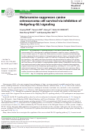 Cover page: Melarsomine suppresses canine osteosarcoma cell survival via inhibition of Hedgehog-GLI signaling