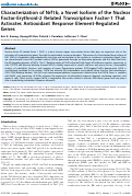 Cover page: Characterization of Nrf1b, a Novel Isoform of the Nuclear Factor-Erythroid-2 Related Transcription Factor-1 That Activates Antioxidant Response Element-Regulated Genes