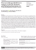 Cover page: Pharmacist-Managed Refill Service Impacts on Clinician Workload and Medication Interventions in a Federally Qualified Health Center