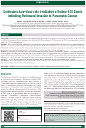 Cover page: Continuous Low-dose-rate Irradiation of Iodine-125 Seeds Inhibiting Perineural Invasion in Pancreatic Cancer