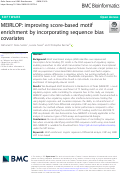 Cover page: MEIRLOP: improving score-based motif enrichment by incorporating sequence bias covariates