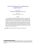 Cover page: Does Schooling Give Us Rational Expectations?