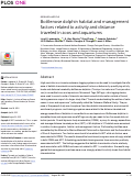 Cover page: Bottlenose dolphin habitat and management factors related to activity and distance traveled in zoos and aquariums