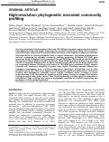 Cover page: High-resolution phylogenetic microbial community profiling