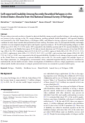 Cover page: Self-reported Disability Among Recently Resettled Refugees in the United States: Results from the National Annual Survey of Refugees