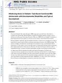 Cover page: Minimizing noise in pediatric task-based functional MRI; Adolescents with developmental disabilities and typical development