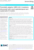 Cover page: Potentially adaptive SARS-CoV-2 mutations discovered with novel spatiotemporal and explainable AI models