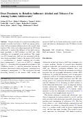 Cover page: Does Proximity to Retailers Influence Alcohol and Tobacco Use Among Latino Adolescents?