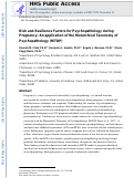 Cover page: Risk and resilience factors for psychopathology during pregnancy: An application of the Hierarchical Taxonomy of Psychopathology (HiTOP).