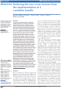 Cover page: Reducing the rare event: lessons from the implementation of a ventilator bundle