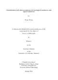 Cover page: Classification and characterization of topological insulators and superconductors