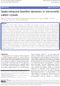 Cover page: Spatio-temporal breather dynamics in microcomb soliton crystals.