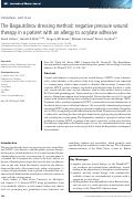 Cover page: The Bagautdinov dressing method: negative pressure wound therapy in a patient with an allergy to acrylate adhesive