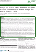 Cover page: Weight loss reduces breast ductal fluid estrogens in obese postmenopausal women: a single arm intervention pilot study