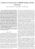 Cover page: A Study of Connectivity in MIMO Fading Ad-Hoc Networks