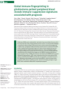 Cover page: Global immune fingerprinting in glioblastoma patient peripheral blood reveals immune-suppression signatures associated with prognosis