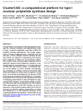 Cover page: ClusterCAD: a computational platform for type I modular polyketide synthase design