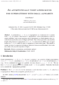 Cover page: An asymptotically tight lower bound for superpatterns with small alphabets