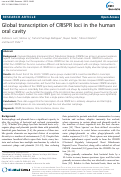 Cover page: Global transcription of CRISPR loci in the human oral cavity