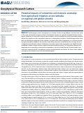 Cover page: Potential impacts of wintertime soil moisture anomalies from agricultural irrigation at low latitudes on regional and global climates