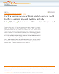 Cover page: Central American mountains inhibit eastern North Pacific seasonal tropical cyclone activity