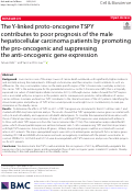 Cover page: The Y-linked proto-oncogene TSPY contributes to poor prognosis of the male hepatocellular carcinoma patients by promoting the pro-oncogenic and suppressing the anti-oncogenic gene expression.