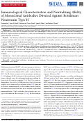 Cover page: Immunological Characterization and Neutralizing Ability of Monoclonal Antibodies Directed Against Botulinum Neurotoxin Type H.