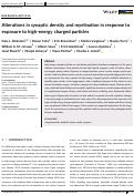Cover page: Alterations in synaptic density and myelination in response to exposure to high‐energy charged particles