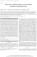 Cover page: Real versus Artificial Variation in the Thermal Sensitivity of Biological Traits.