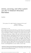 Cover page: stories, surviving, and what a poem&nbsp;can do? in Deborah Miranda’s&nbsp;Bad Indians