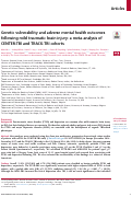 Cover page: Genetic vulnerability and adverse mental health outcomes following mild traumatic brain injury: a meta-analysis of CENTER-TBI and TRACK-TBI cohorts.