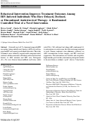 Cover page: Behavioral Intervention Improves Treatment Outcomes Among HIV-Infected Individuals Who Have Delayed, Declined, or Discontinued Antiretroviral Therapy: A Randomized Controlled Trial of a Novel Intervention