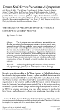 Cover page: THE RELIGIOUS PRECONDITIONS FOR THE RACE CONCEPT IN MODERN SCIENCE